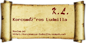 Korcsmáros Ludmilla névjegykártya
